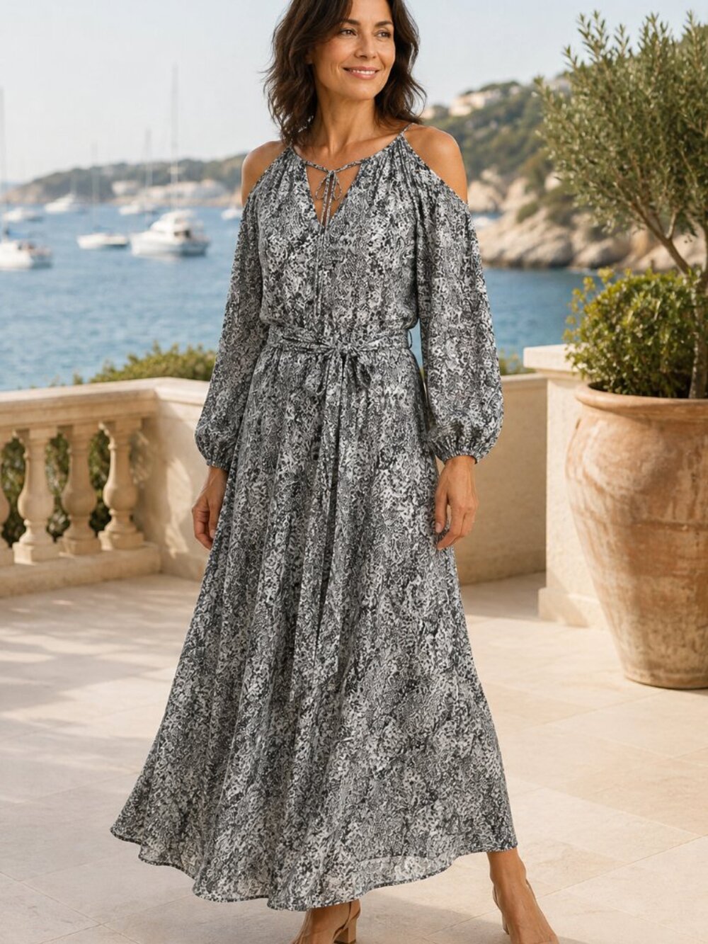 NWT Tommy Bahama Playa Python Maxi Dress Size L Resort Cruise $198